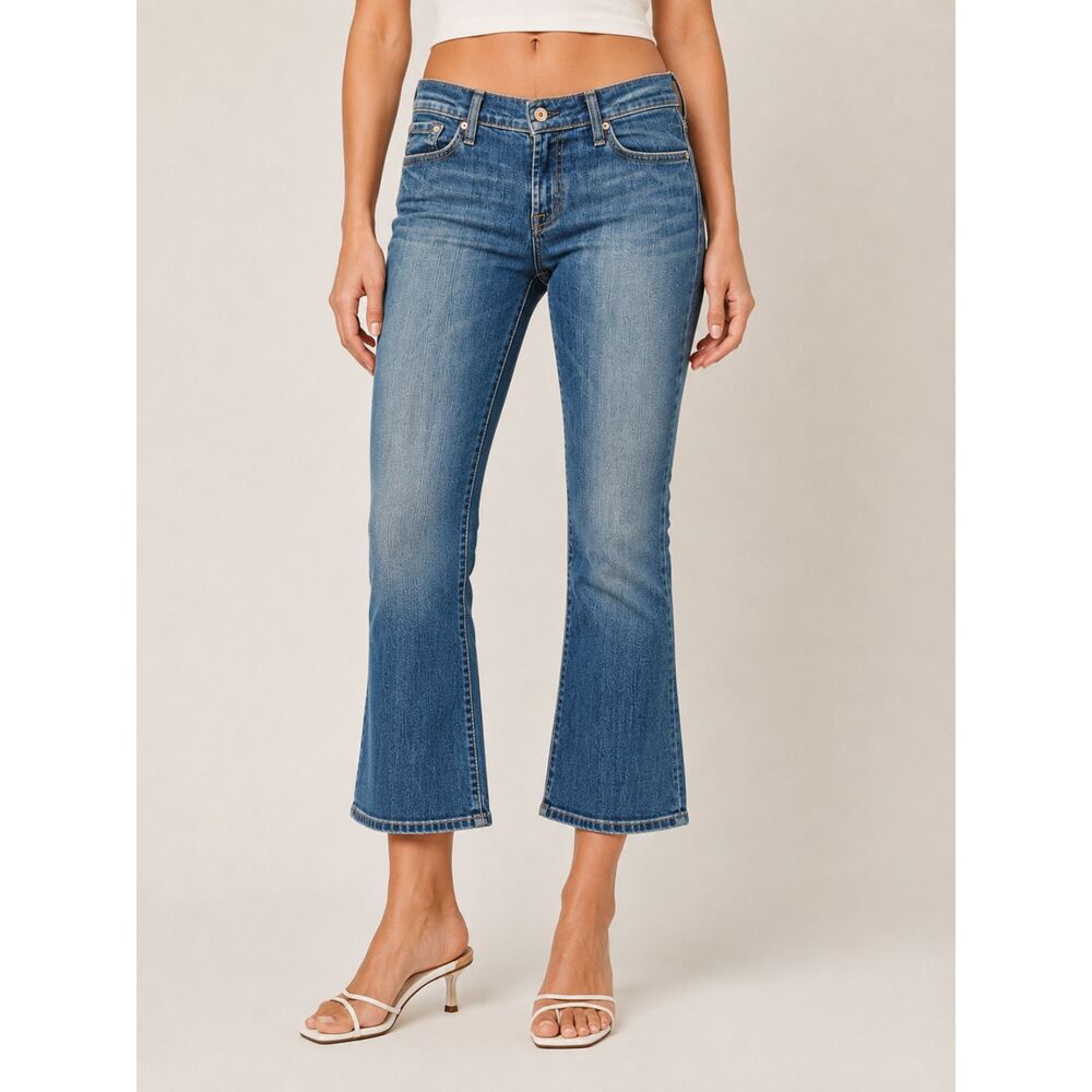 7 For All Mankind Dojo Bootcut Jeans Womens 29 Medium Wash Stretch Y2K Denim
